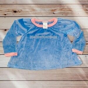 C3 Bitty Baby American Doll Shirt Top Medium 4 5 Velour Sleep Top‎ Flower Blue
